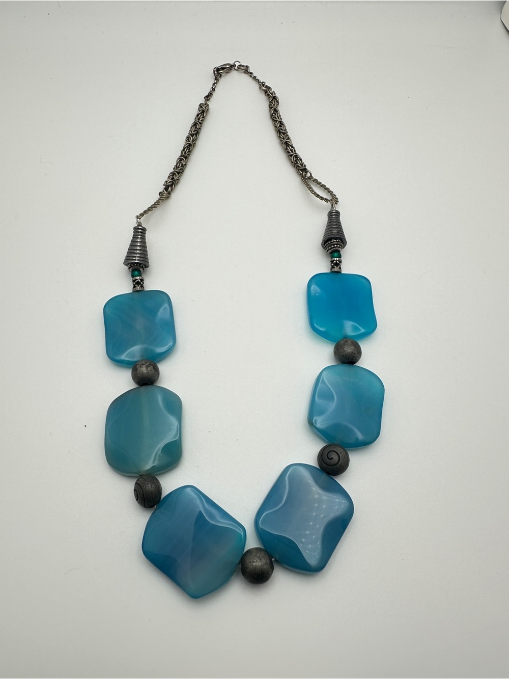 Bold Turquoise Vintage Beaded Statement Necklace - Women Jewelry